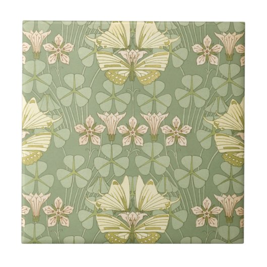 Jugendstil-Schmetterlinge Fliese (Vorderseite)