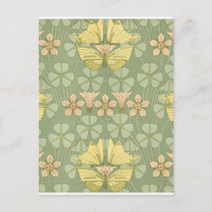 Jugendstil-Schmetterlinge Postkarte