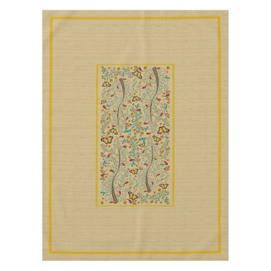 Jugendstil-Schmetterlinge und Orangenbäume 50" x 7 Tischdecke (Vorderseite)