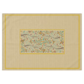 Jugendstil-Schmetterlinge und Orangenbäume 60" x 8 Tischdecke (Vorderseite (Horizontal))