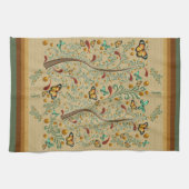 Jugendstil-Schmetterlinge und Orangenbäume Geschirrtuch (Horizontal)