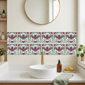 Jugendstil-Schmuckkäfer-Blumenrand-Keramik Fliese