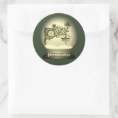 Jugendstil-Schnee-Globus anton seder elegant Runder Aufkleber (Tasche)