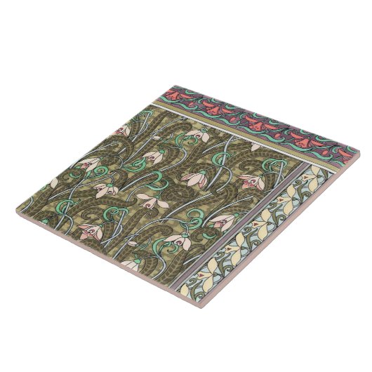 Jugendstil-Schneeballmuster Blume Fliese (Seite)