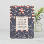 Jugendstil-Schneeberge Einladung (Stehend Vorderseite)