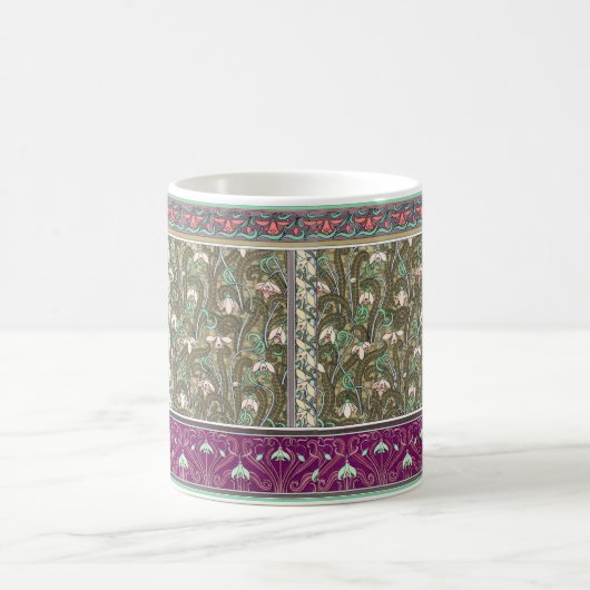 Jugendstil-Schneefall-Blume Muster Tasse (Mittel)