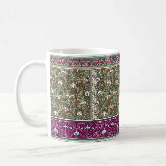 Jugendstil-Schneefall-Blume Muster Tasse (Links)