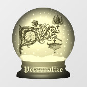 Jugendstil-Schneekugel Fensteraufkleber (Blatt)