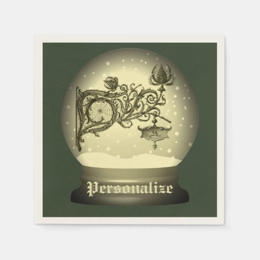 Jugendstil-Schneekugel Serviette (Vorderseite)