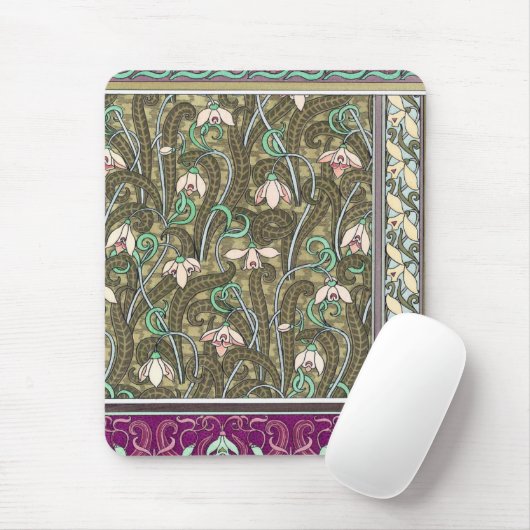 Jugendstil-Schneeschuhwanderung Blume Mousepad (Mit Mouse)