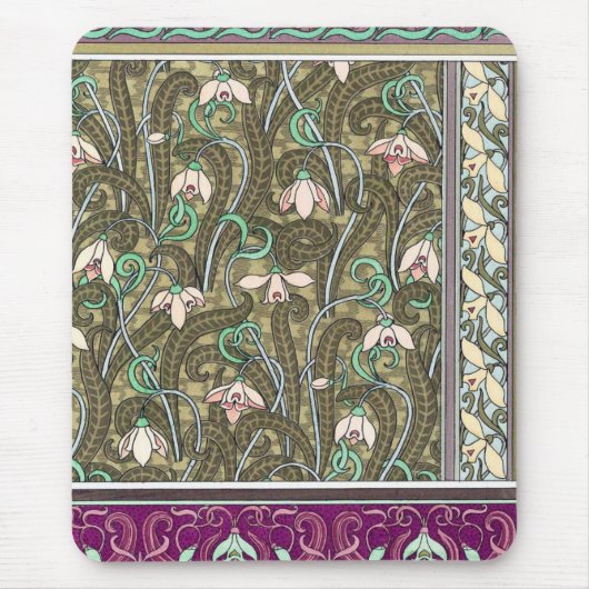 Jugendstil-Schneeschuhwanderung Blume Mousepad (Vorne)