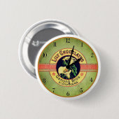 Jugendstil-Schokoladenwerbeuhr Button (Vorne & Hinten)