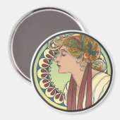 Jugendstil, schöne Frau Magnet (Vorderseite/Rückseite)