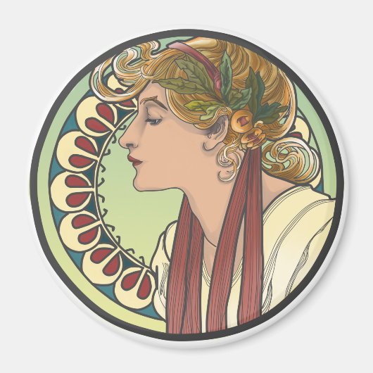 Jugendstil, schöne Frau Magnet (Vorne)