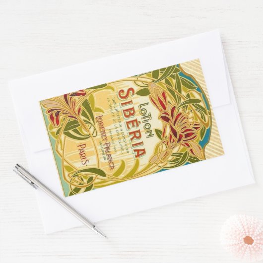 Jugendstil-Schönheitslotion Sibirien-Label Rechteckiger Aufkleber (Umschlag)