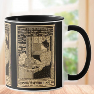 Jugendstil-Schreibmaschinenwerbung Tasse