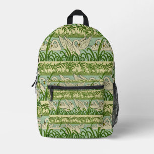 Jugendstil-Schwan-Muster – Vintage Botanischer Sch Bedruckter Rucksack