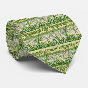 Jugendstil-Schwanmuster – Vintage botanisches Schw Krawatte