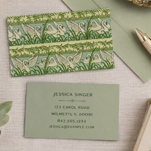 Jugendstil-Schwanmuster – Vintage botanisches Schw Visitenkarte