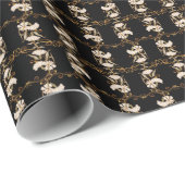 Jugendstil: Schwarz-Gold Vintag. Geschenkpapier (Rolleneckpunkt)