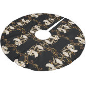 Jugendstil: Schwarz-Gold Vintag. Polyester Weihnachtsbaumdecke (Schrägansicht)