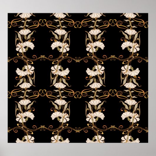 Jugendstil: Schwarz-Gold Vintag. Poster (Vorne)