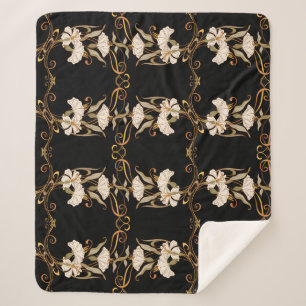 Jugendstil: Schwarz-Gold Vintag. Sherpadecke