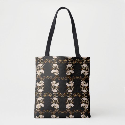Jugendstil: Schwarz-Gold Vintag. Tasche (Vorderseite)