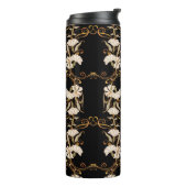 Jugendstil: Schwarz-Gold Vintag. Thermosbecher (Nach links gedreht)