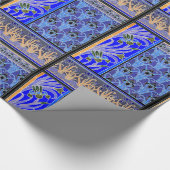 Jugendstil-Schwarz, lila Irisverpackungspapier Geschenkpapier (Ecke)