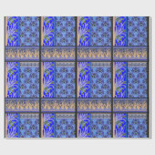 Jugendstil-Schwarz, lila Irisverpackungspapier Geschenkpapier (Flach)