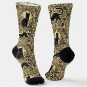 Jugendstil Schwarze Katzen Socken (Gewinkelt)