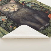 Jugendstil-Schwarzkatze und rote Blume Sherpadecke (3/4)