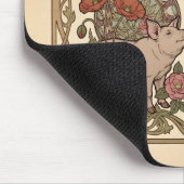 Jugendstil-Schwein-Mohn-Torbogen-Mauspad Mousepad (Ecke)
