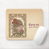 Jugendstil-Schwein-Mohn-Torbogen-Mauspad Mousepad (Mit Mouse)