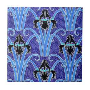 Jugendstil-Schwertlilie-Blume elegante vintage-flo Fliese