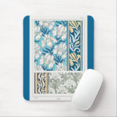 Jugendstil-Schwertlilie-Lilien-Textilkunst-Mauspad Mousepad (Mit Mouse)