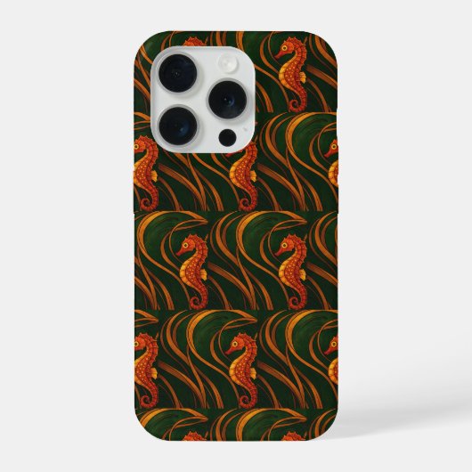 Jugendstil-Seepferdchen iPhone Hülle (Rückseite)