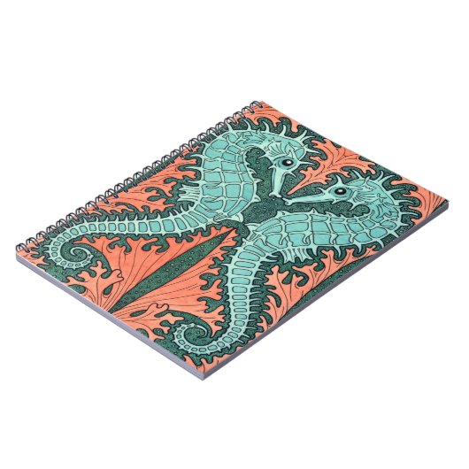 Jugendstil-Seepferde Notizblock (Linke Seite)