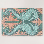 Jugendstil-Seepferde Puzzle (Horizontal)