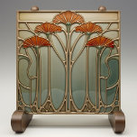 Jugendstil [Set 2/4] Fliese<br><div class="desc">Erleben Sie Ihr Zuhause-Dekor mit dem "Art Nouveau Bloom Keramik Tile", einem atemberaubenden Stück, das die Eleganz und Eleganz der Jugendstil-Bewegung einfängt. Diese Keramik, gedruckt von Zazzle, zeichnet sich durch ein kompaktes Design von stilisierten Blume in warmen Orange- und Rottönen aus, Set gegen einen beruhigenden Farbverlauf von Grüntönen und Blues....</div>
