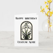 Jugendstil Snowdrop Jänner Monat Blume Karte (Gelbe Blume)