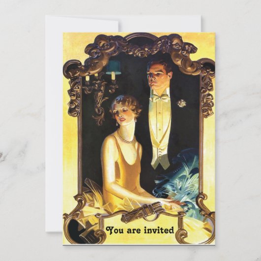 Jugendstil-Sonderformblatt der 1920er Jahre Einladung (Vorderseite)