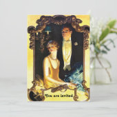 Jugendstil-Sonderformblatt der 1920er Jahre Einladung (Stehend Vorderseite)