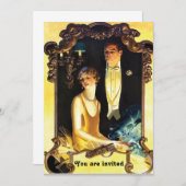 Jugendstil-Sonderformblatt der 1920er Jahre Einladung (Vorne/Hinten)