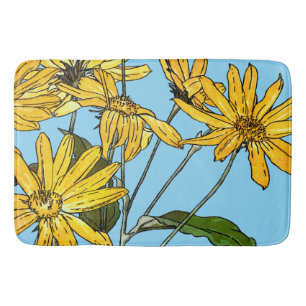 Jugendstil-Sonnenblumen Badematte