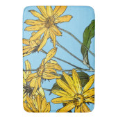 Jugendstil-Sonnenblumen Badematte (Vorderseite Vertikal)