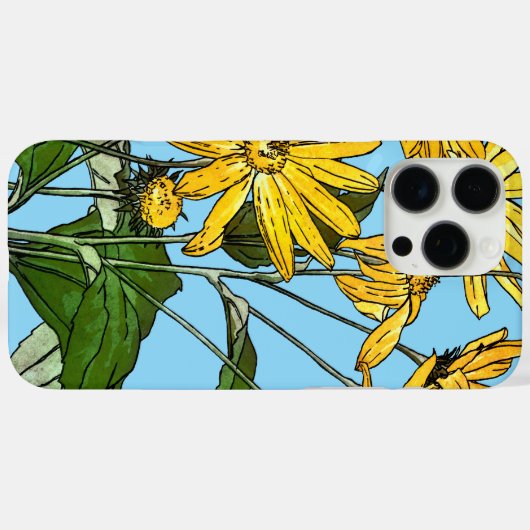 Jugendstil-Sonnenblumen Case-Mate iPhone Hülle (Rückseite (Horizontal))
