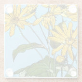 Jugendstil-Sonnenblumen Glasuntersetzer (Rückseite)