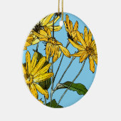 Jugendstil-Sonnenblumen Keramik Ornament (Rechts)